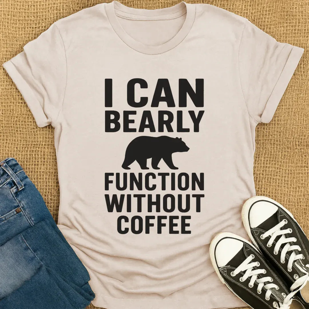 Coffetee Ice Grey / S I Can Bearly Function Without Coffee T-Shirt