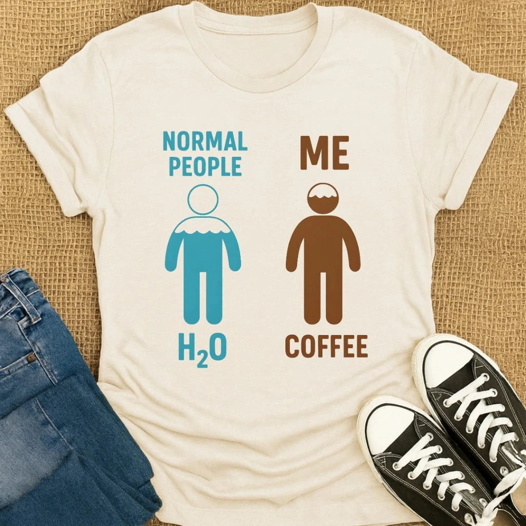 Coffetee Natural / S Normal People vs Me Coffee Humor T-Shirt