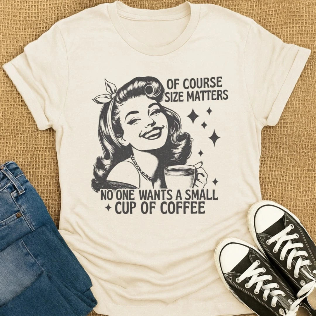 Coffetee Natural / S Vintage Style Coffee Quote Caffeine Lovers T-Shirt