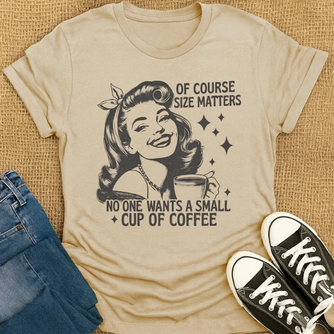 Coffetee Sand / S Vintage Style Coffee Quote Caffeine Lovers T-Shirt
