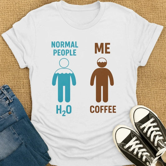 Coffetee White / S Normal People vs Me Coffee Humor T-Shirt